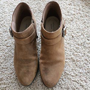 Clark's brown ankle booties